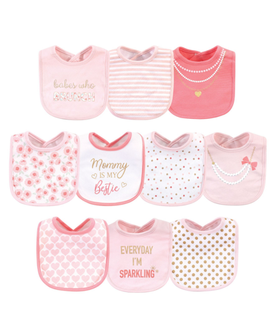 Little Treasure Baby Boys And Girls Cotton Bibs In Pink