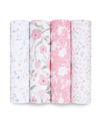 ADEN BY ADEN + ANAIS BABY GIRLS FLORAL SWADDLE BLANKETS, PACK OF 4