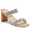 Dolce Vita Women's Paily Braided Double Strap High Heel Sandals In Black Nautical Stripe