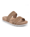 Cliffs By White Mountain Tahlie Slide Sandal In Tan Woven Raffia