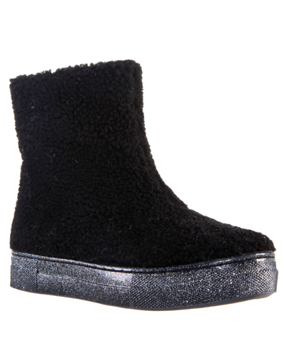 Nina Toddler Girls Palva Sneaker In Black Sherpa