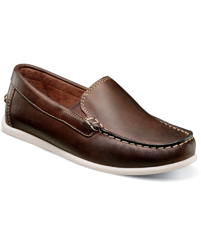 Florsheim Babies' Toddler Boys Jasper Moc Toe Venetian Jr. Loafer Shoes In Brown Crazy Horse