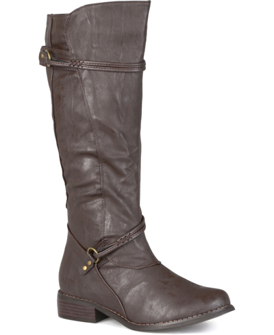 Journee Collection Women's Wide Calf Harley Boot Women's Shoes In Brown