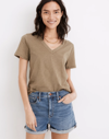 Madewell Whisper Cotton V-neck Tee In Distant Surplus
