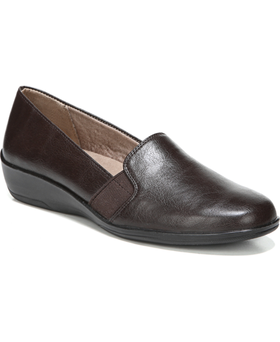 Lifestride Isabelle Slip-on Loafers In Dark Chocolate Faux Leather