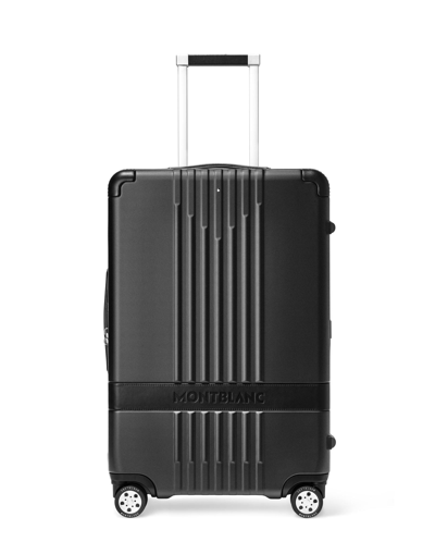 Montblanc #my4810 Medium 61cm Leather-trimmed Polycarbonate Suitcase In Black