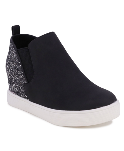 Sugar Little Girls Rush Wedge Sneaker In Black