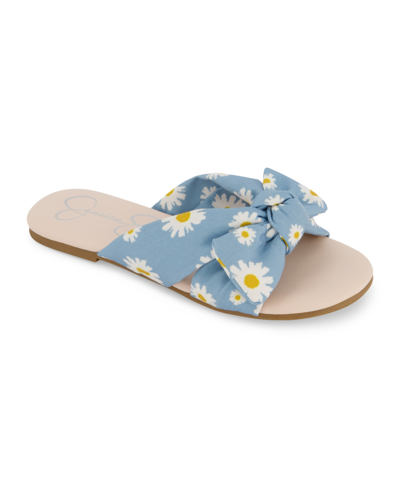 Jessica Simpson Little Girls Floral Sandal In Blue Multi