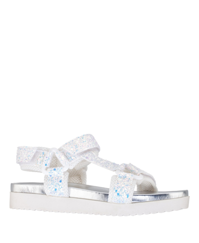 Nina Toddler Girls Sandals In White Chunky Glitter