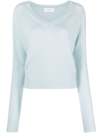 Sportmax Blue Fatuo V-neck Sweater In Light Blue