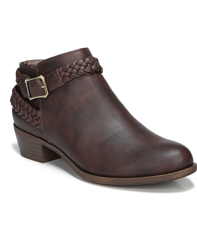 Lifestride Adriana Booties In Brown Faux Leather