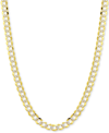 ITALIAN GOLD 26" TWO-TONE OPEN CURB CHAIN NECKLACE IN SOLID 14K GOLD & WHITE GOLD