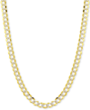 Italian Gold 30" Two-tone Open Curb Link Chain Necklace (3-5/8mm) In Solid 14k Gold & White Gold In Two-tone