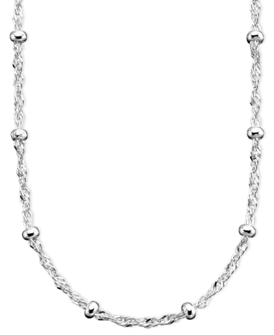 Giani Bernini Sterling Silver Necklace, 16" Small Bead Singapore Chain