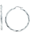 Giani Bernini Twist Hoop Earrings In Sterling Silver, 25mm, Created For Macy's In Silver