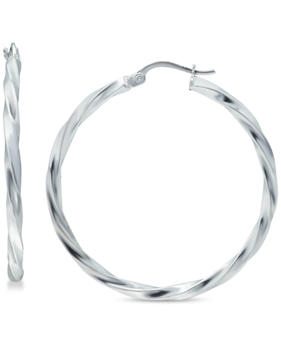 Giani Bernini Twist Hoop Earrings In Sterling Silver, 25mm, Created For Macy's