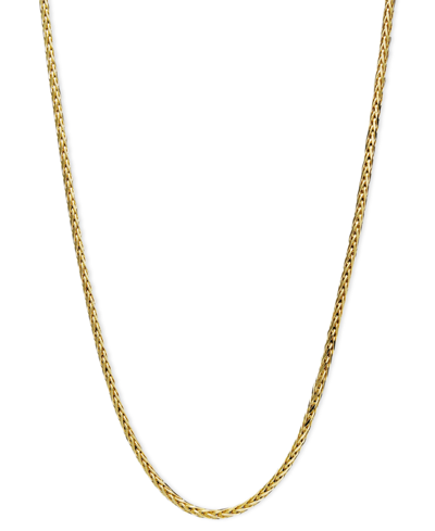 Macy's 14k Gold Necklace, 18" Diamond Cut Wheat Chain (9/10mm) In Yellow Gold