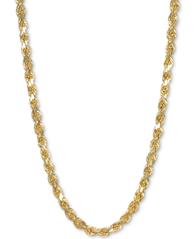 Italian Gold 24" Rope Chain Necklace In 14k Gold In Yellow Gold