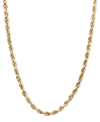 Shop Macy's 14k Gold Diamond-cut Rope Chain 18" Necklace (2-1/2mm) In Yellow Gold