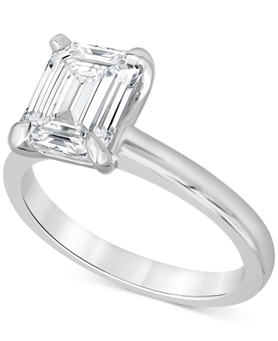 Badgley Mischka Certified Lab Grown Diamond Radiant-cut Solitaire Engagement Ring (3 Ct. T.w.) In 14k Gold In White Gold