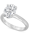 Badgley Mischka Certified Lab Grown Diamond Oval-cut Solitaire Engagement Ring (3 Ct. T.w.) In 14k White Gold In White Gold