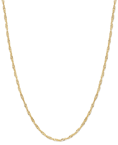 Macy's 24" Singapore Chain Necklace (1-1/2mm) In 14k Gold In Yellow Gold