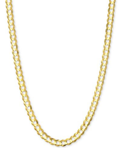 Italian Gold 26" Open Curb Link Chain Necklace In Solid 14k Gold