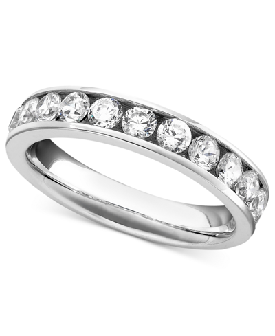 Macy's Diamond Channel Band (1 Ct. T.w.) In 14k White Or Yellow Gold In White Gold