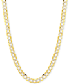 Italian Gold 26" Two-tone Open Curb Link Chain Necklace (3-1/6mm) In Solid 14k Gold & White Gold In Two-tone