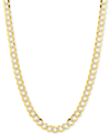 Italian Gold 26" Two-tone Open Curb Link Chain Necklace (3-1/6mm) In Solid 14k Gold & White Gold In Two-tone