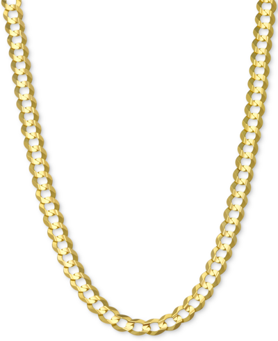 Italian Gold 20" Open Curb Link Chain Necklace In Solid 14k Gold