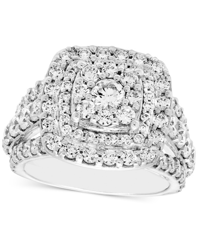Macy's Diamond Twist Cluster Engagement Ring (3 Ct. T.w.) In 14k White Gold