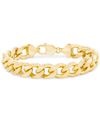 MACY'S MEN'S BEVELED CURB LINK CHAIN BRACELET IN 14K GOLD-PLATED STERLING SILVER