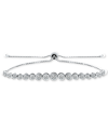 Giani Bernini Cubic Zirconia Xo Bolo Bracelet, Created For Macy's In Sterling Silver