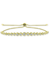 Giani Bernini Cubic Zirconia Bolo Bracelet, Created For Macy's In Gold Over Silver