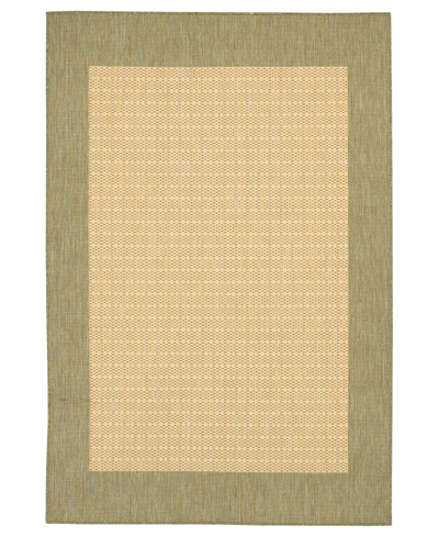 Couristan Closeout!  Recife Checkered Field Natural/green 7'6" Square Indoor/outdoor Area Rug