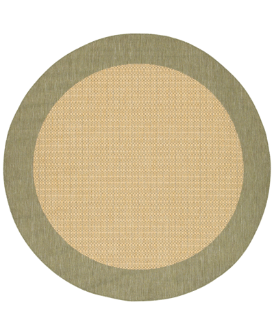 Couristan Closeout!  Recife Checkered Field Machine-washable Natural/green 7'6" Round Indoor/outdoor In No Color