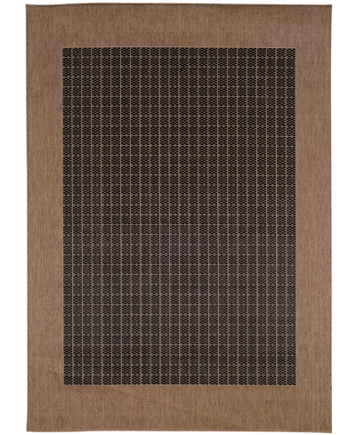 Couristan Closeout!  Recife Checkered Field Machine-washable Black/cocoa 3'9" X 5'5" Indoor/outdoor A In No Color