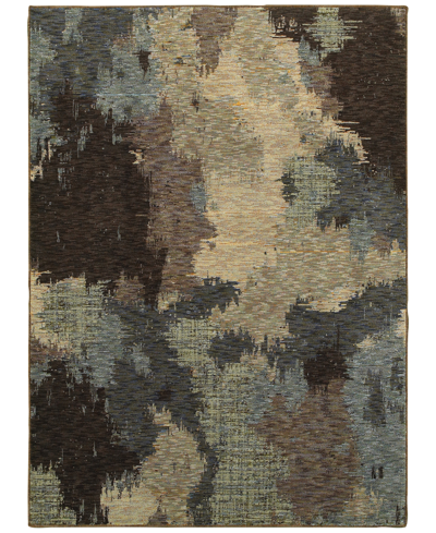 Jhb Design Strata Theo 3'3" X 5'2" Area Rug In Blue/brown