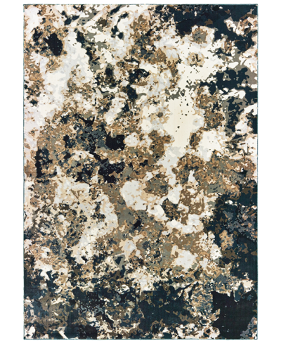 Oriental Weavers Bowen 1808q 7'10" X 10'10" Area Rug In Navy/gold