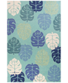 KAS HARBOR PALMS 4228 TURQUOISE 2' X 3' INDOOR/OUTDOOR AREA RUG