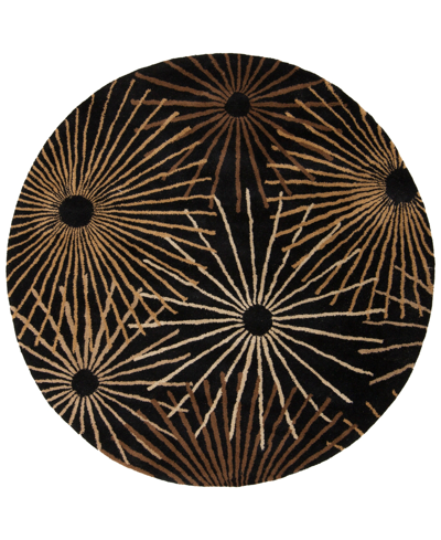 Surya Forum Fm-7090 Black 4' Round Area Rug