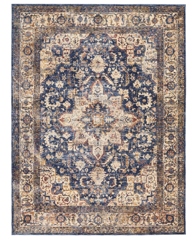 Km Home Taza Heriz 3' X 5' Area Rug In Dark Blue