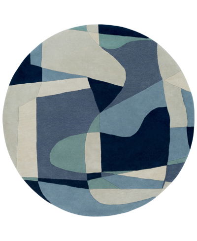 Surya Forum Fm-7195 Teal 6' Round Area Rug In Blue