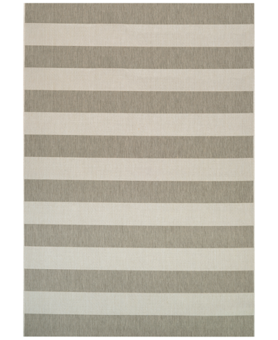 Couristan Afuera Yacht Club 3'11" X 5'7" Indoor/outdoor Area Rug In Tan-ivory
