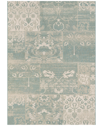 Couristan Afuera Country Cottage 2'2" X 11'9" Indoor/outdoor Runner Rug In Sea Mist-ivory