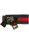 GUCCI EMBELLISHED WOOL-BLEND HEADBAND