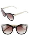 TED BAKER 52MM METAL ACCENT SUNGLASSES - BLACK,B678