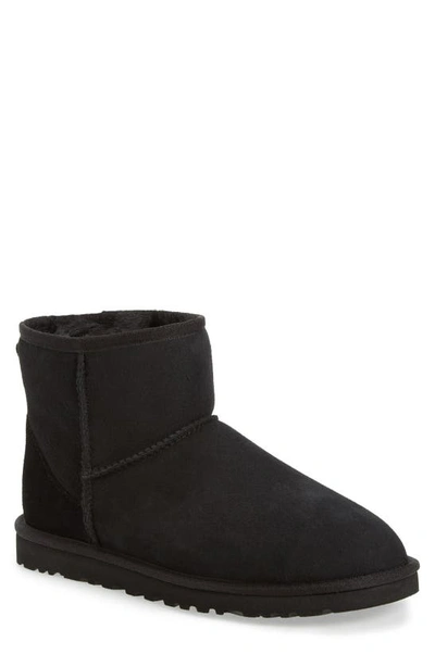 Ugg Mini Classic High Heels Ankle Boots In Black Suede