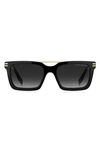 Marc Jacobs 54mm Gradient Rectangular Sunglasses In Black/gray Gradient
